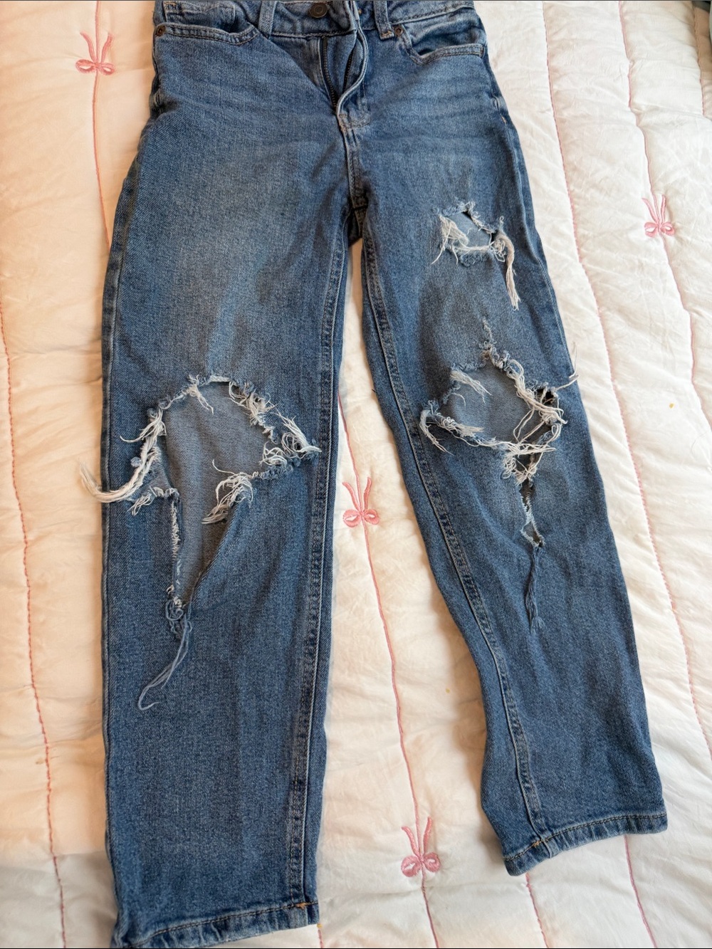 Maurices Distressed Blue Boyfriend Jeans